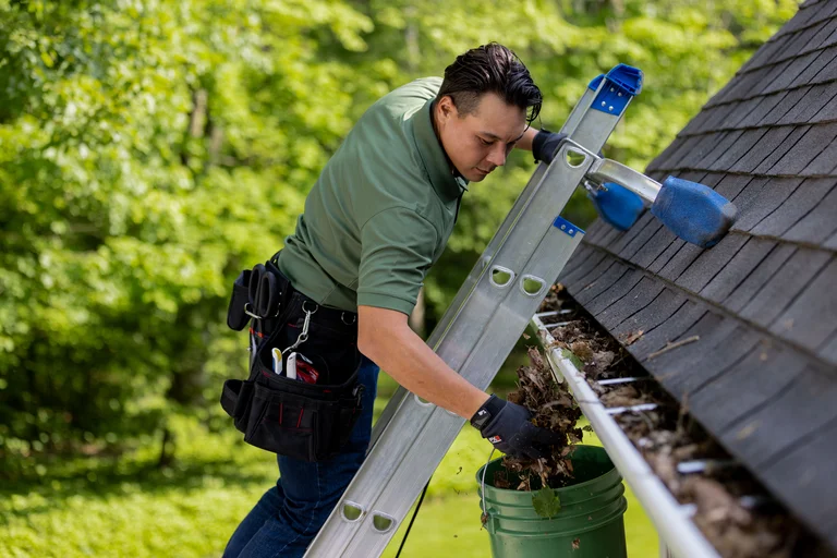 Austin LeafFilter professional cleaning gutters